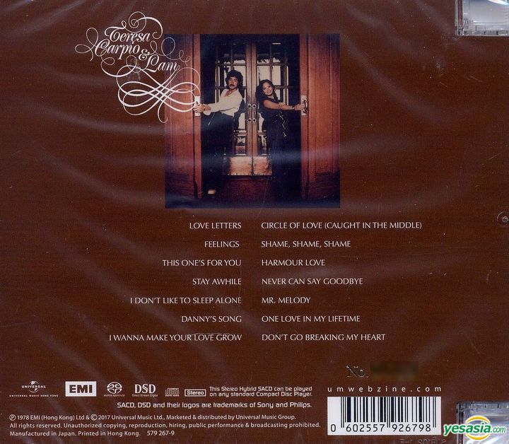 Yesasia Teresa Carpio Lam Sacd Cd 林子祥 ジョージ ラム 杜麗莎 テレサ トー 広東語の音楽cd 無料配送