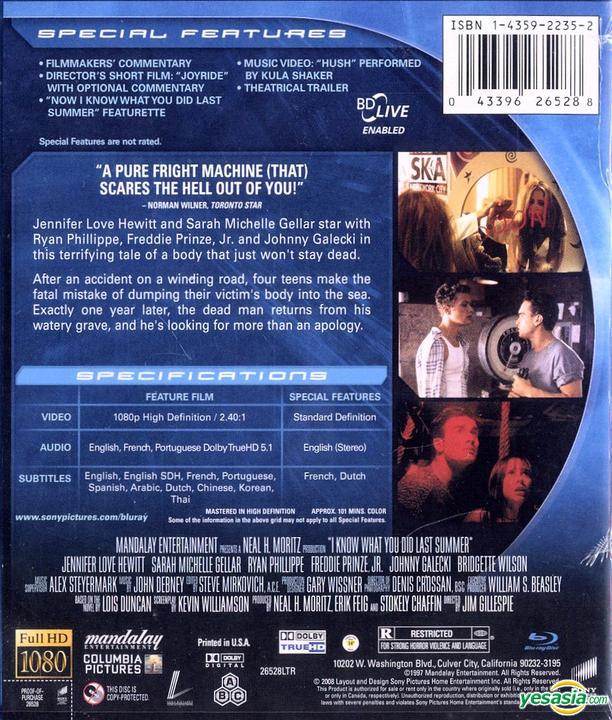 Yesasia I Know What You Did Last Summer 1997 Blu Ray Us Version Blu Ray Anne Heche Jennifer Love Hewitt Sony Pictures Entertainment Western World Movies Videos Free Shipping