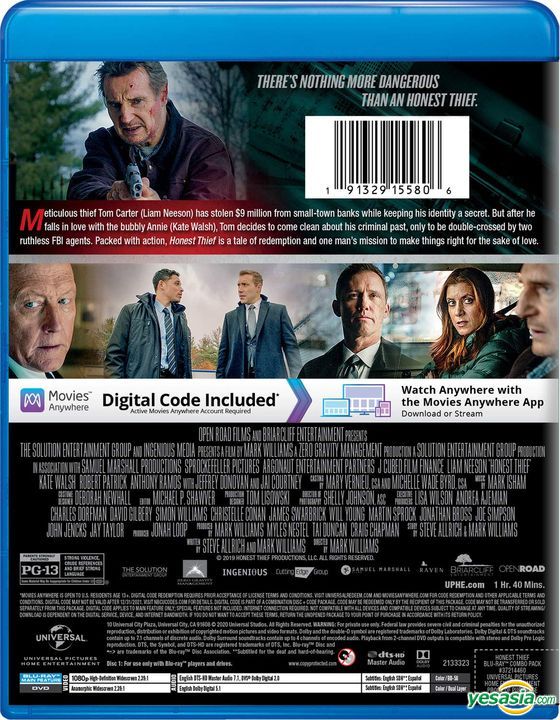 Yesasia Honest Thief Blu Ray Dvd Digital Code Us Version Blu Ray Universal Pictures Us Western World Movies Videos Free Shipping
